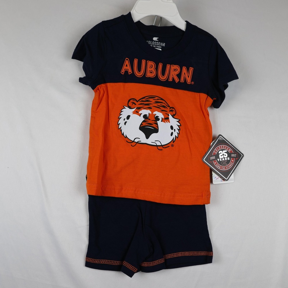 Auburn Tigers Shirt Shorts Set Infant 3-6 Months Navy Orange NCAA Football Youth